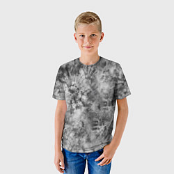 Футболка детская Серый тай дай - абстракция, цвет: 3D-принт — фото 2