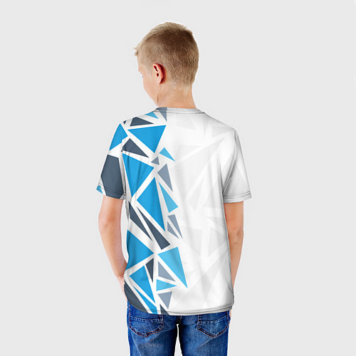 Детская футболка Бмв - фрагментация синяя / 3D-принт – фото 4