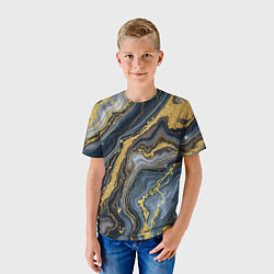 Футболка детская Золотые диагонали, цвет: 3D-принт — фото 2