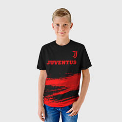 Футболка детская Juventus - red gradient посередине, цвет: 3D-принт — фото 2