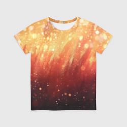 Детская футболка Желто-красная текстура блестящая