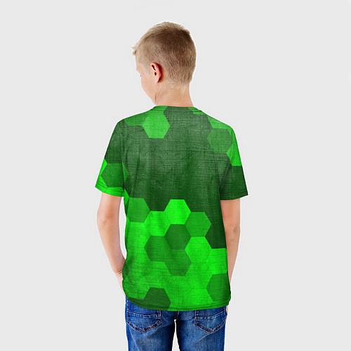 Детская футболка Subaru - green gradient посередине / 3D-принт – фото 4