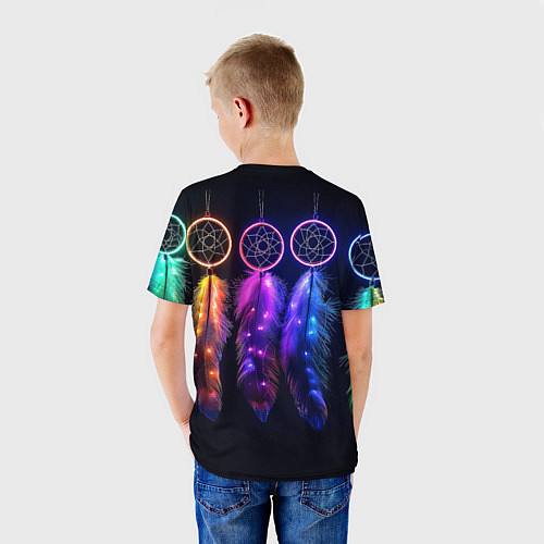 Детская футболка Ловцы снов - свечение перьев / 3D-принт – фото 4