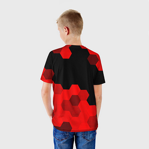 Детская футболка PUBG - red gradient посередине / 3D-принт – фото 4