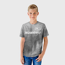 Футболка детская Subaru - grey gradient посередине, цвет: 3D-принт — фото 2
