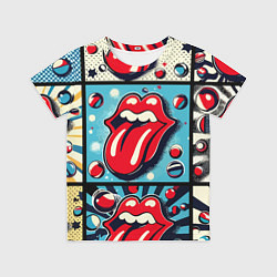 Футболка детская Rolling Stones logo - pop art, цвет: 3D-принт