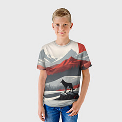 Футболка детская Лиса и красные горы, цвет: 3D-принт — фото 2