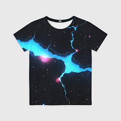 Детская футболка Голубой разлом в черной текстуре