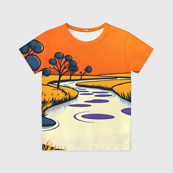 Детская футболка Арт с фантастическим пейзажем