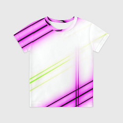Детская футболка Green white pink line