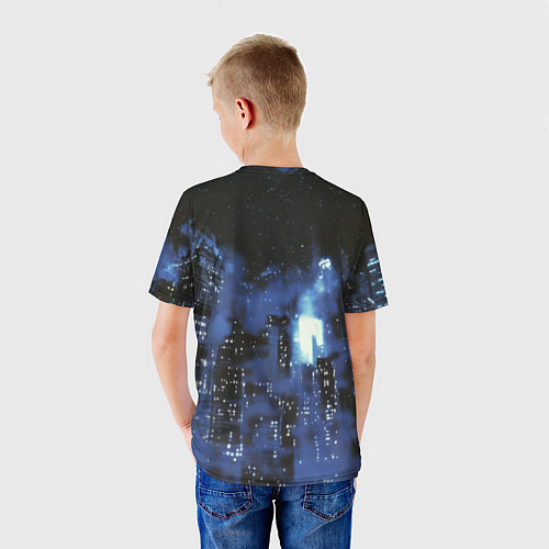 Детская футболка Бэтмен синий город / 3D-принт – фото 4