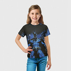 Футболка детская Бэтмен синий город, цвет: 3D-принт — фото 2