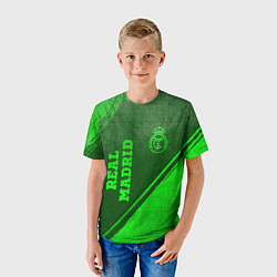 Футболка детская Real Madrid - green gradient вертикально, цвет: 3D-принт — фото 2