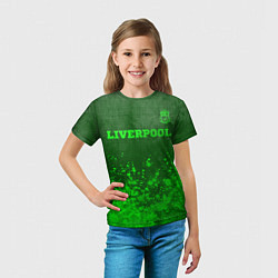 Футболка детская Liverpool - green gradient посередине, цвет: 3D-принт — фото 2