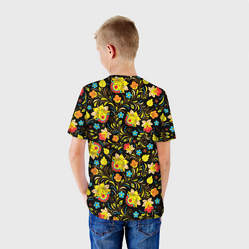 Детская футболка Хохлома цветы / 3D-принт – фото 4