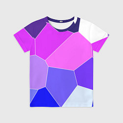 Детская футболка Сине-розовый крупные фрагменты