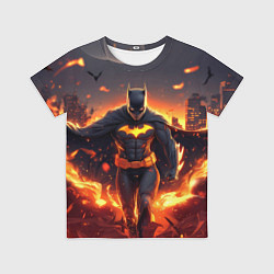 Детская футболка Бэтмен - летучие мыши и огонь
