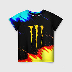Детская футболка Monster energy огненные краски