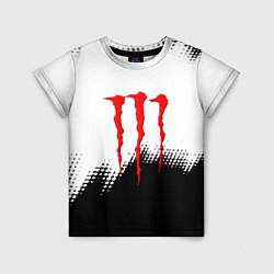 Детская футболка Monster energy чёрно белые краски