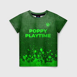 Детская футболка Poppy Playtime - green gradient посередине