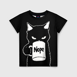 Детская футболка Angry black cat nope