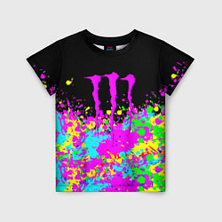 Детская футболка Monster energy краски неоновые