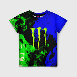 Детская футболка Monster energy кислотный огонь