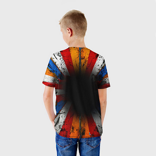 Детская футболка Футбольный мяч в ярких линиях / 3D-принт – фото 4