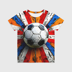 Детская футболка Футбольный мяч в ярких линиях