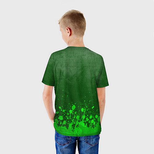 Детская футболка Skoda - green gradient посередине / 3D-принт – фото 4