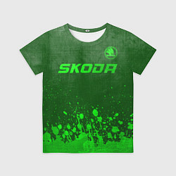 Детская футболка Skoda - green gradient посередине