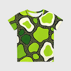 Детская футболка Зеленая абстракция с кругами