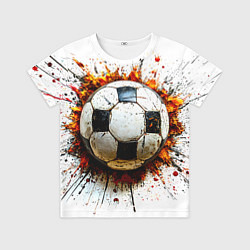Футболка детская Футбольный мяч на белом, цвет: 3D-принт