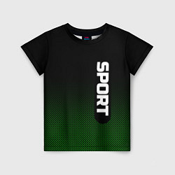 Детская футболка Sport чёрно-зелёный текстурный