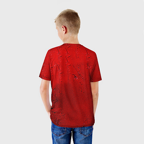 Детская футболка Маска голкипера на красном / 3D-принт – фото 4