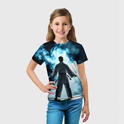 Футболка детская Айкидоист в дыму, цвет: 3D-принт — фото 2