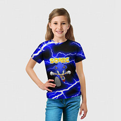 Футболка детская Sonic storm electro, цвет: 3D-принт — фото 2
