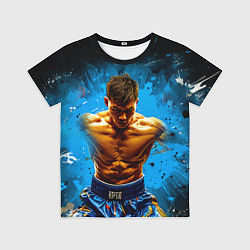 Детская футболка Тайский боксер на синем