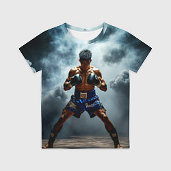Детская футболка Тайский боксер в дыму