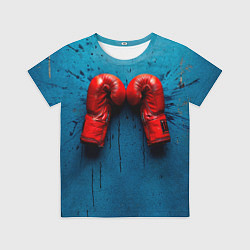 Детская футболка Бойцовские перчатки на синем