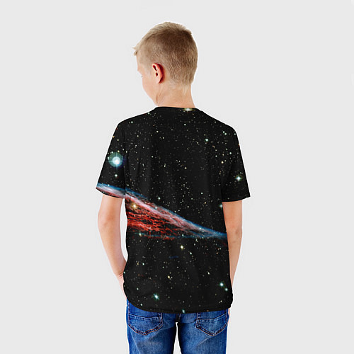 Детская футболка Котёнок космонавт в открытом космосе / 3D-принт – фото 4