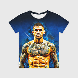 Футболка детская Дастин Порье на синем, цвет: 3D-принт