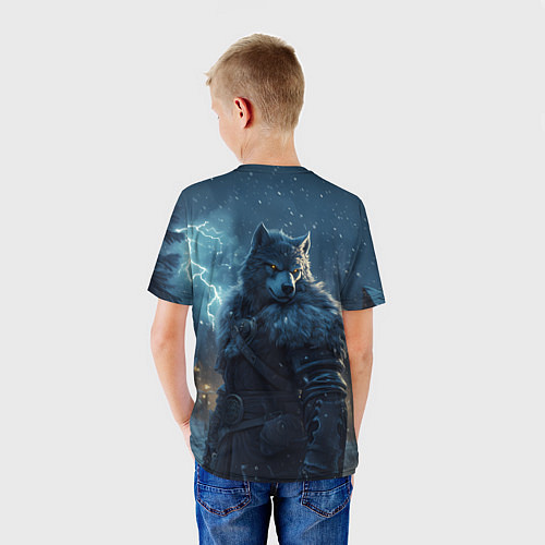 Детская футболка Волк в доспехах / 3D-принт – фото 4