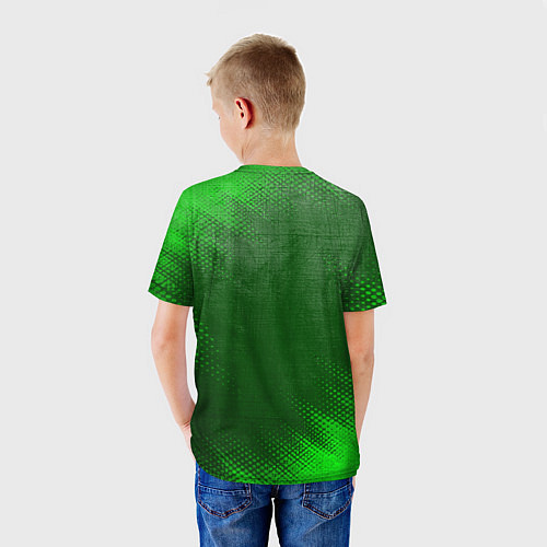 Детская футболка Tesla - green gradient / 3D-принт – фото 4
