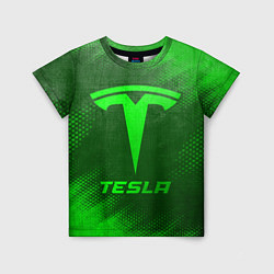 Футболка детская Tesla - green gradient, цвет: 3D-принт