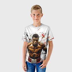Футболка детская Мухаммед Али на белом, цвет: 3D-принт — фото 2