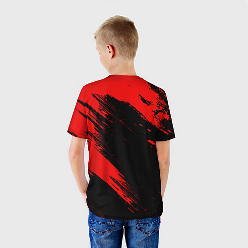 Детская футболка Color red black line / 3D-принт – фото 4