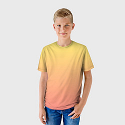 Футболка детская Градиент нежный жёлто-розовый, цвет: 3D-принт — фото 2