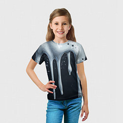 Футболка детская Белая объемная слизь текстура, цвет: 3D-принт — фото 2