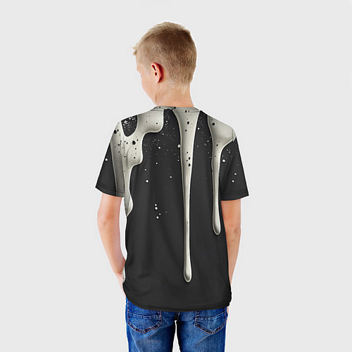 Детская футболка Белая слизь текстура / 3D-принт – фото 4